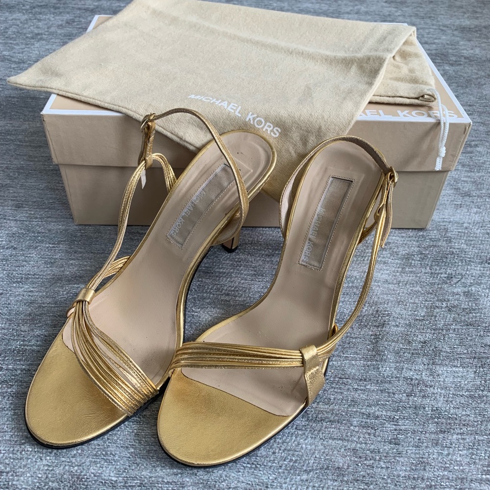 Michael Kors gold sandal with heel